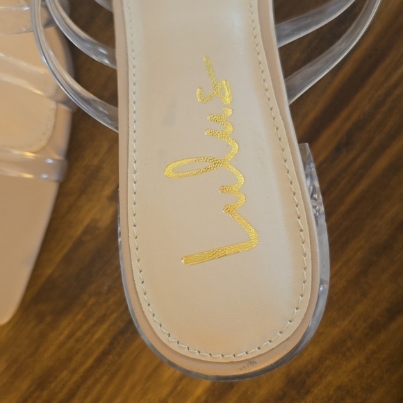 LULU'S Womens Clear Strappy Nude HEELS slip on Neutral Minimalist Sz.8.5 - Picture 11 of 11